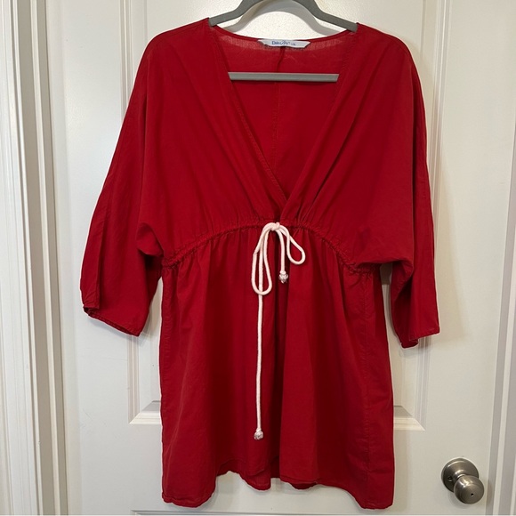 elsie& zoey Other - Elsie & Zoey Red Cotton Swim Cover Up- Tie Rope Waist-‎ Women’s L/XL